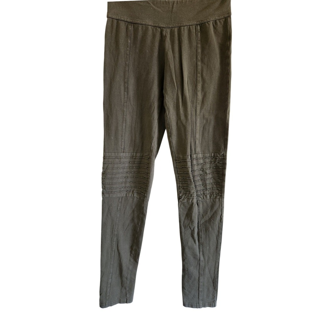 Moto style army green leggings womens Small Abound